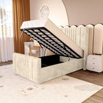 Cambridge Kids Upholstered Ottoman Bed - Almond Coniston
