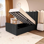 Cambridge Kids Upholstered Ottoman Bed - Black Naples
