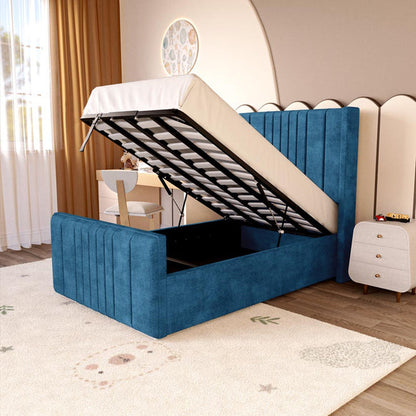 Cambridge Kids Upholstered Ottoman Bed - Blue Coniston