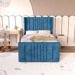 Cambridge Kids Upholstered Ottoman Bed - Blue Coniston