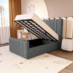 Cambridge Kids Upholstered Ottoman Bed - Charcoal Chenille