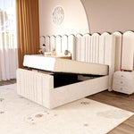 Cambridge Kids Upholstered Ottoman Bed - Cream Naples