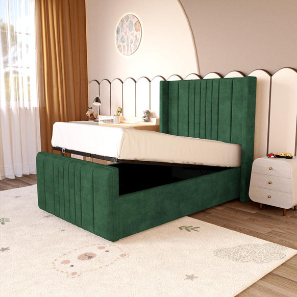 Cambridge Kids Upholstered Ottoman Bed - Emerald Coniston