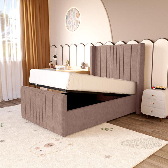 Cambridge Kids Upholstered Ottoman Bed - Mauve Naples