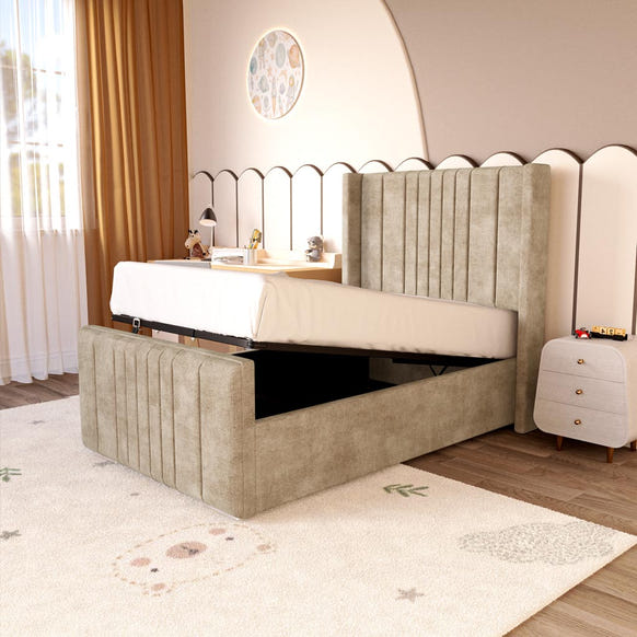 Cambridge Kids Upholstered Ottoman Bed - Mink Coniston