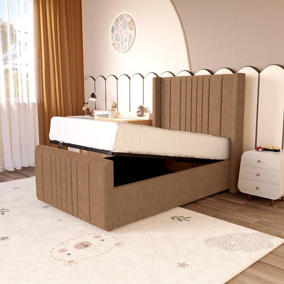 Cambridge Kids Upholstered Ottoman Bed - Mink Naples