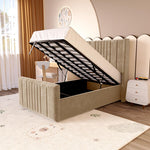 Cambridge Kids Upholstered Ottoman Bed - Mink Plush Velvet