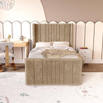 Cambridge Kids Upholstered Ottoman Bed - Mink Plush Velvet