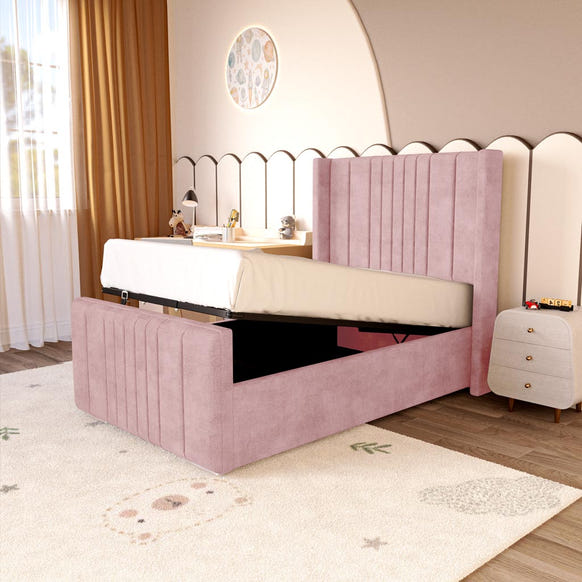 Cambridge Kids Upholstered Ottoman Bed - Pink Coniston