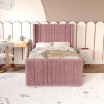 Cambridge Kids Upholstered Ottoman Bed - Pink Plush Velvet