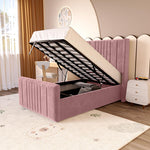 Cambridge Kids Upholstered Ottoman Bed - Pink Plush Velvet