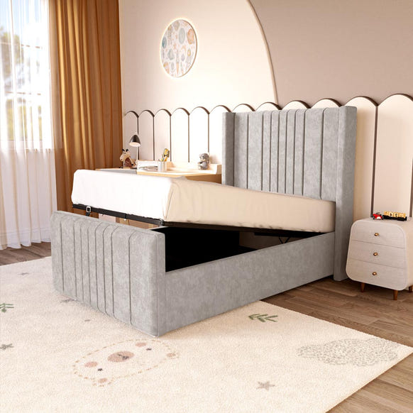 Cambridge Kids Upholstered Ottoman Bed - Seal Grey Naples