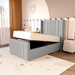 Cambridge Kids Upholstered Ottoman Bed - Silver Linoso
