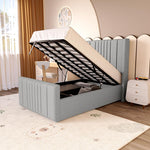 Cambridge Kids Upholstered Ottoman Bed - Silver Linoso