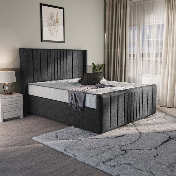 Cambridge Upholstered Bed - Black Chenille