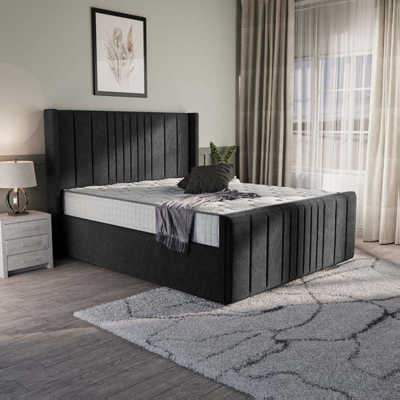 Cambridge Upholstered Bed - Black Naples