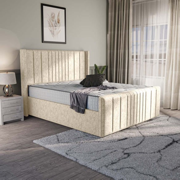Cambridge Upholstered Bed - Cream Chenille