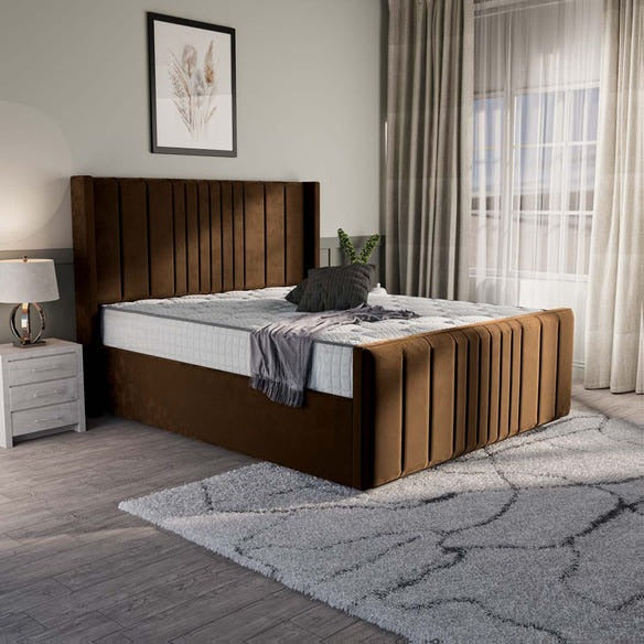 Cambridge Upholstered Bed - Mocca Plush Velvet