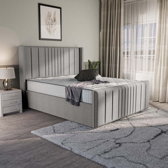 Cambridge Upholstered Bed - Silver Linoso
