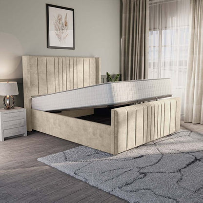 Cambridge Upholstered Ottoman Bed - Almond Coniston