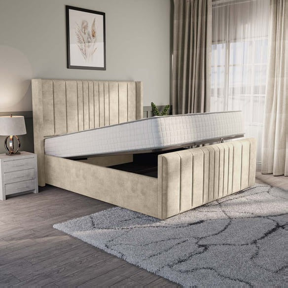 Cambridge Upholstered Ottoman Bed - Almond Coniston