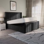 Cambridge Upholstered Ottoman Bed - Black Naples