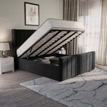 Cambridge Upholstered Ottoman Bed - Black Naples