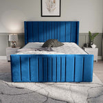 Cambridge Upholstered Ottoman Bed - Blue Plush Velvet