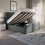 Cambridge Upholstered Ottoman Bed - Charcoal Chenille