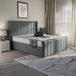Cambridge Upholstered Ottoman Bed - Charcoal Chenille