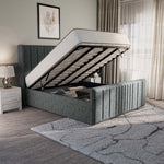 Cambridge Upholstered Ottoman Bed - Charcoal Chenille