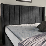 Cambridge Upholstered Ottoman Bed - Charcoal Coniston