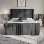 Cambridge Upholstered Ottoman Bed - Charcoal Coniston