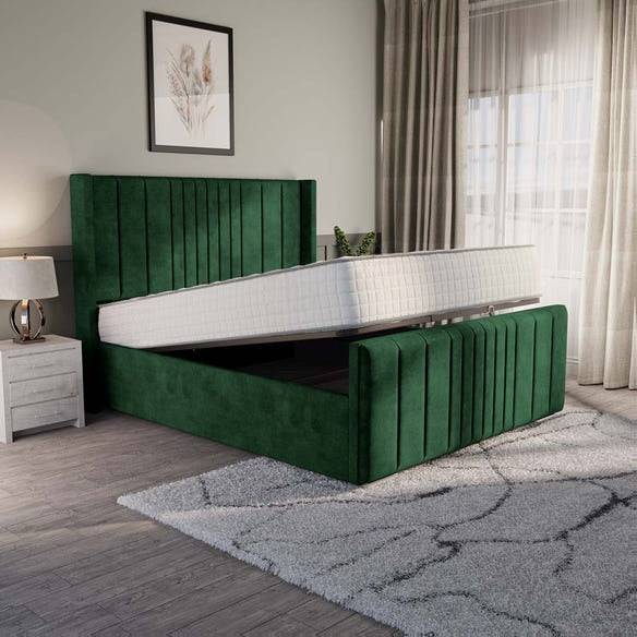 Cambridge Upholstered Ottoman Bed - Emerald Coniston