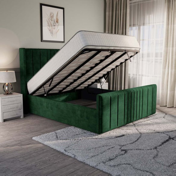 Cambridge Upholstered Ottoman Bed - Emerald Coniston