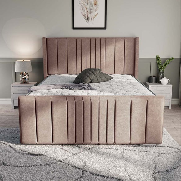 Cambridge Upholstered Ottoman Bed - Mauve Naples