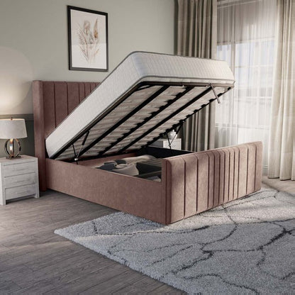 Cambridge Upholstered Ottoman Bed - Mauve Naples