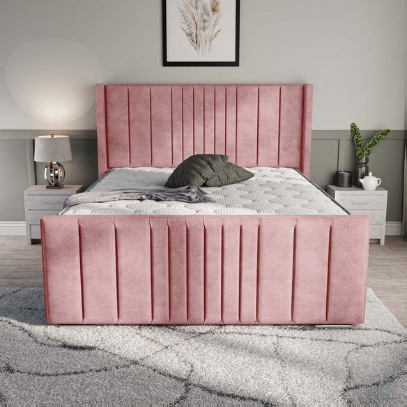 Cambridge Upholstered Ottoman Bed - Pink Coniston