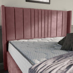 Cambridge Upholstered Ottoman Bed - Pink Plush Velvet