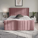 Cambridge Upholstered Ottoman Bed - Pink Plush Velvet