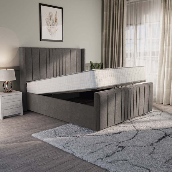 Cambridge Upholstered Ottoman Bed - Slate Grey Naples