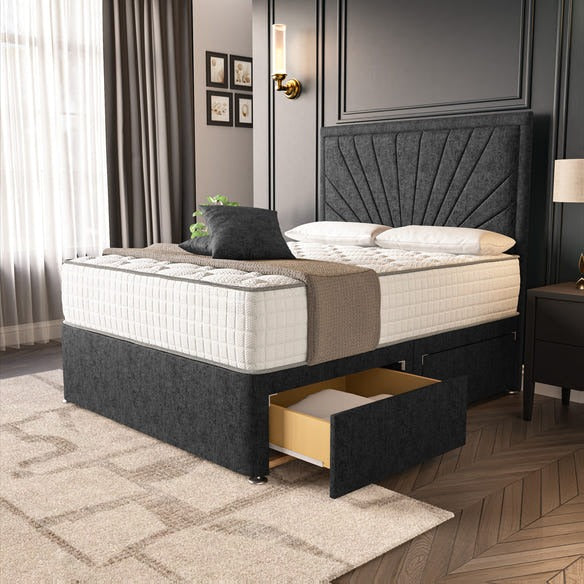 Casablanca Divan Bed - Black Chenille