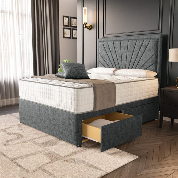 Casablanca Divan Bed - Charcoal Chenille