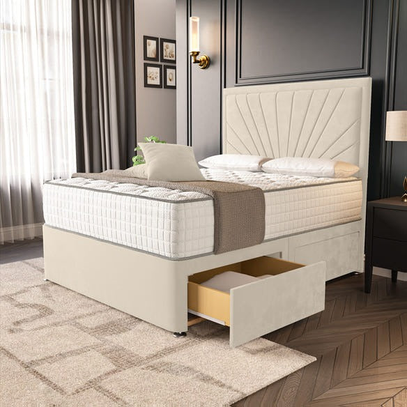 Casablanca Divan Bed - Cream Plush Velvet