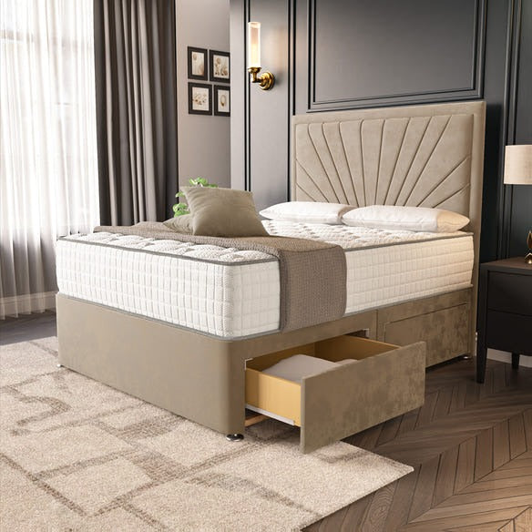 Casablanca Divan Bed - Mink Plush Velvet