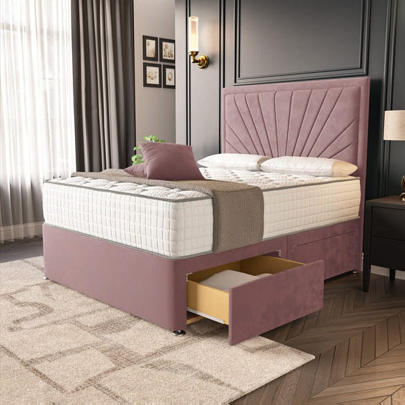 Casablanca Divan Bed - Pink Plush Velvet
