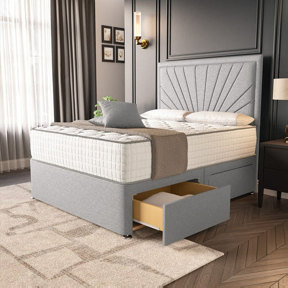 Casablanca Divan Bed - Silver Linoso