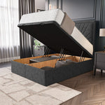 Casablanca Ottoman Divan Bed - Black Chenille