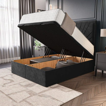 Casablanca Ottoman Divan Bed - Black Naples