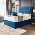Casablanca Ottoman Divan Bed - Blue Plush Velvet